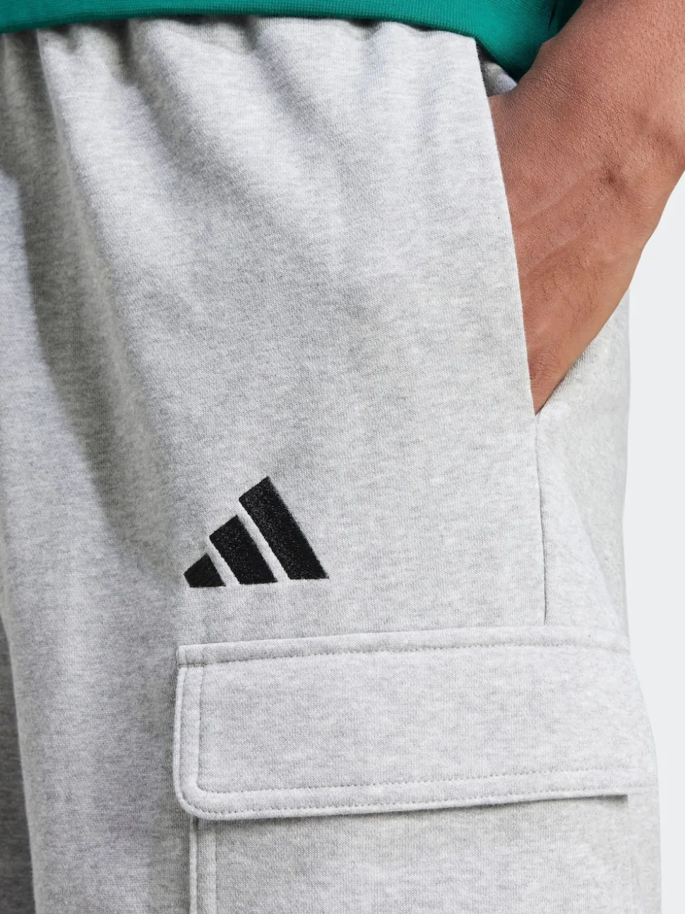 adidas Grey Essentials Feel Cozy French Terry Cargo Shorts