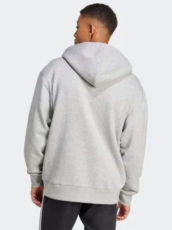 adidas Grey Light ALL SZN Fleece Full-Zip Hoodie