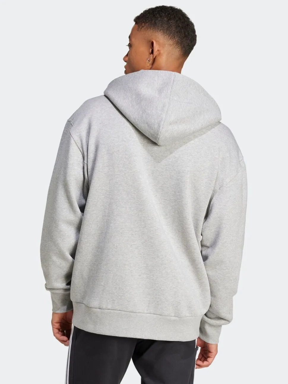 adidas Grey Light ALL SZN Fleece Full-Zip Hoodie