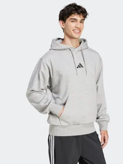 adidas Grey Light Essentials Feelcozy Fleece Hoodie