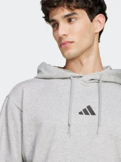 adidas Grey Light Essentials Feelcozy Fleece Hoodie