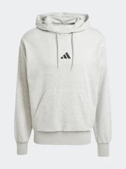 adidas Grey Light Essentials Feelcozy Fleece Hoodie