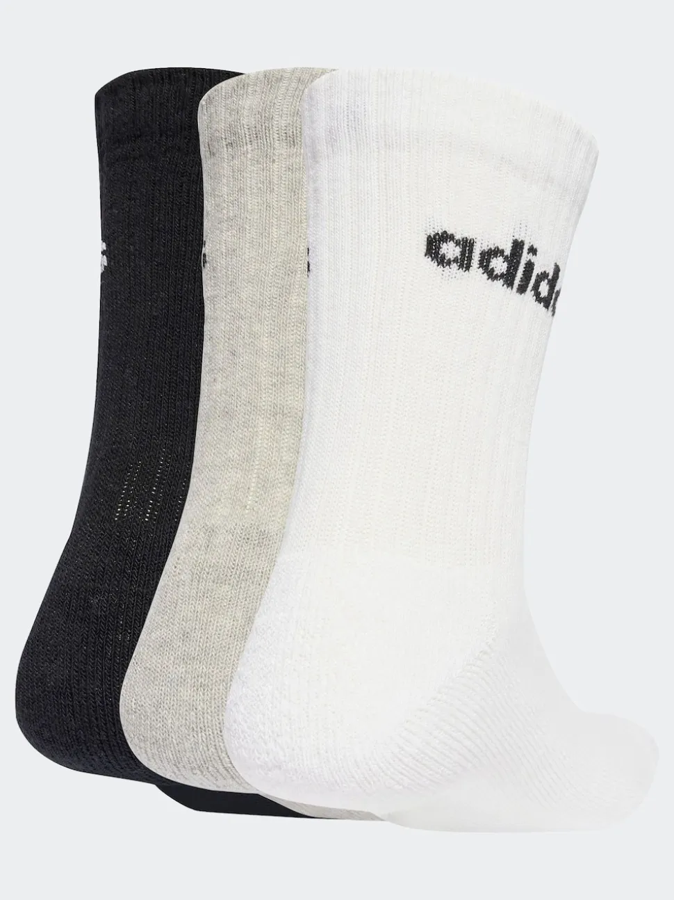 Adidas Grey Linear Crew Socks Cushioned Socks 6 Pack