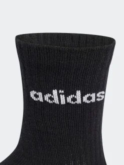 Adidas Grey Linear Crew Socks Cushioned Socks 6 Pack