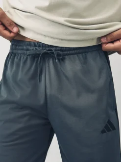 adidas Grey Regular Fit 3-Stripes Tricot Open Hem Track Joggers