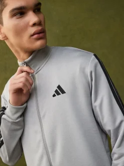 adidas Grey Sportswear 3-Stripes Fleece Tracksuit