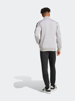 adidas Grey Sportswear 3-Stripes Fleece Tracksuit
