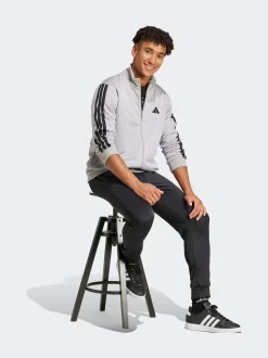 adidas Grey Sportswear 3-Stripes Fleece Tracksuit