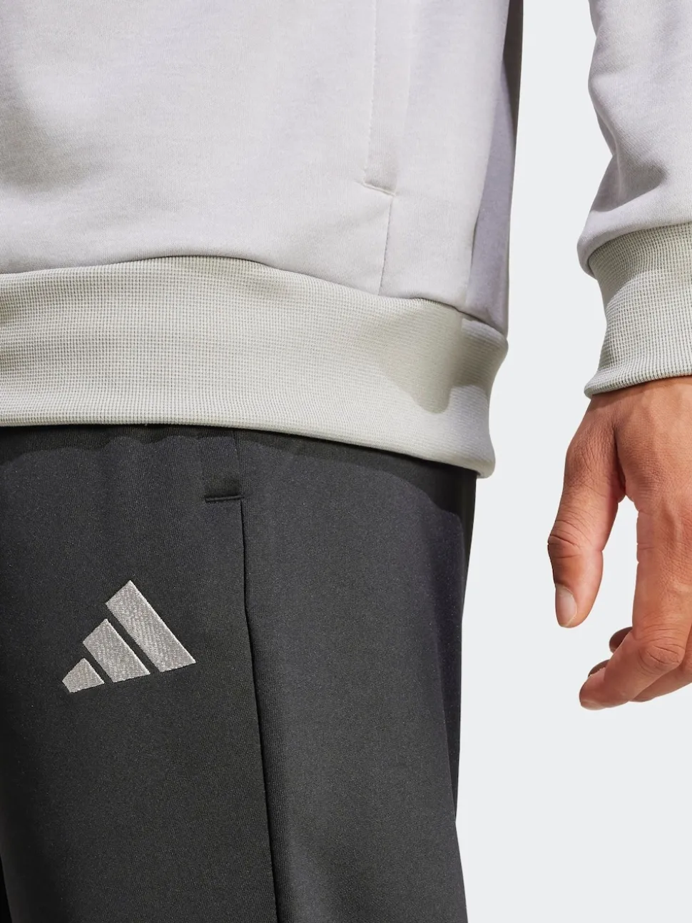 adidas Grey Sportswear 3-Stripes Fleece Tracksuit