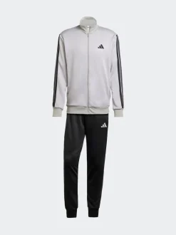 adidas Grey Sportswear 3-Stripes Fleece Tracksuit