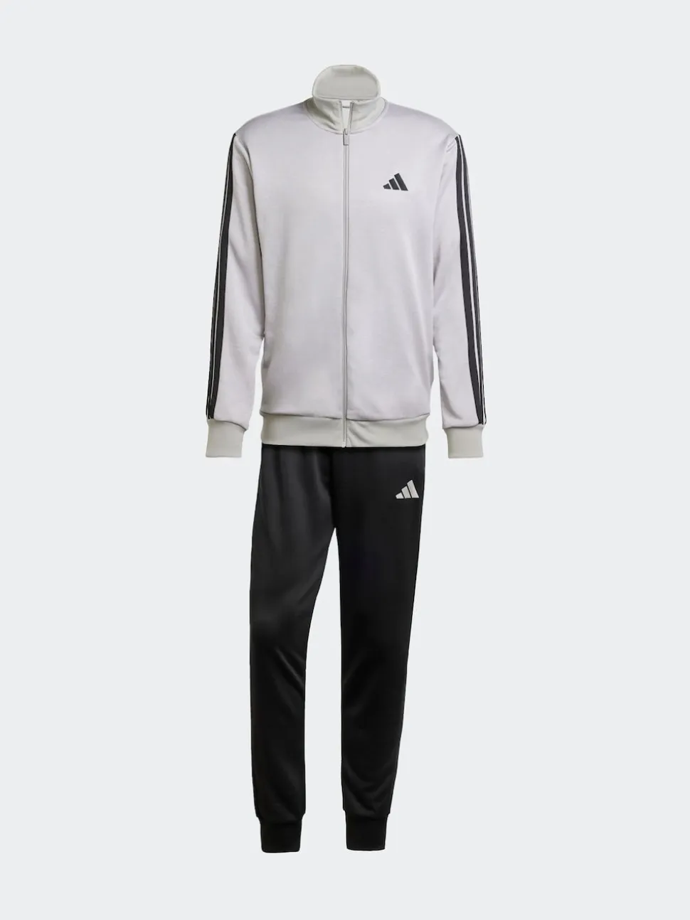 adidas Grey Sportswear 3-Stripes Fleece Tracksuit
