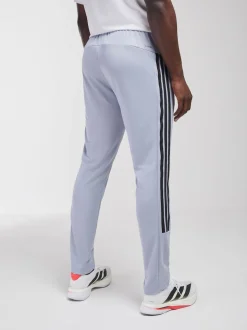 adidas Grey Workout Essentials All-Set 3-Stripes Knit Joggers