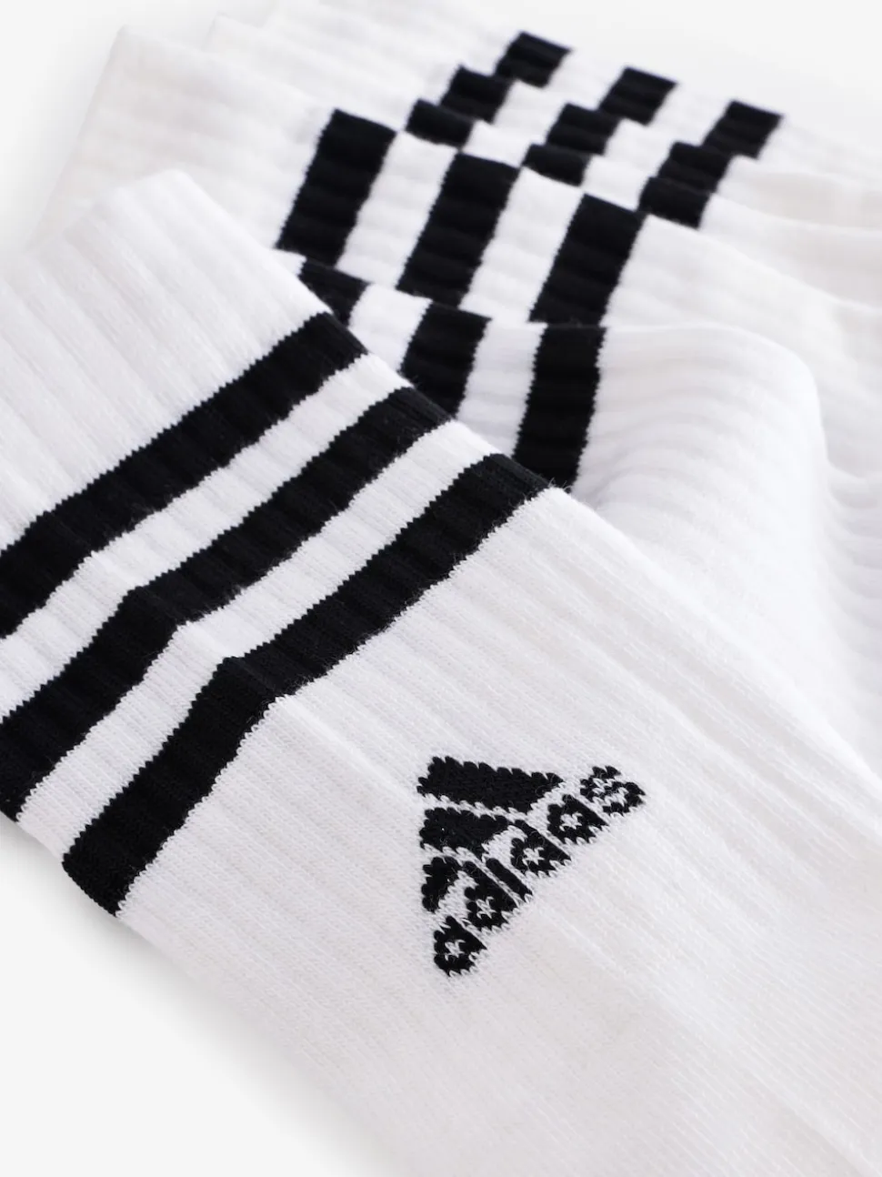 adidas Off White 3-Stripe Crew Length Socks 3 Pack