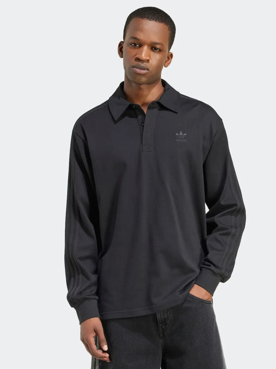 adidas Originals Black Adicolor Rugby Polo Shirt