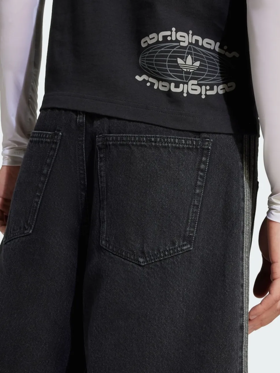 adidas Originals Black Adicolor Denim Firebird Shorts