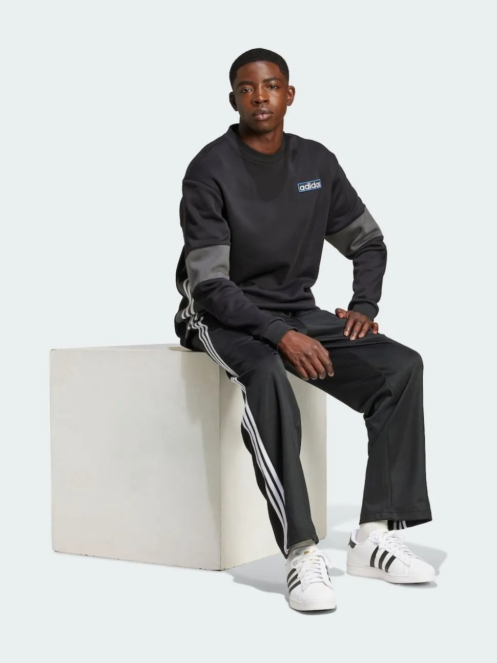 adidas Originals Black Adicolor Baggy Fit Firebird Track Joggers