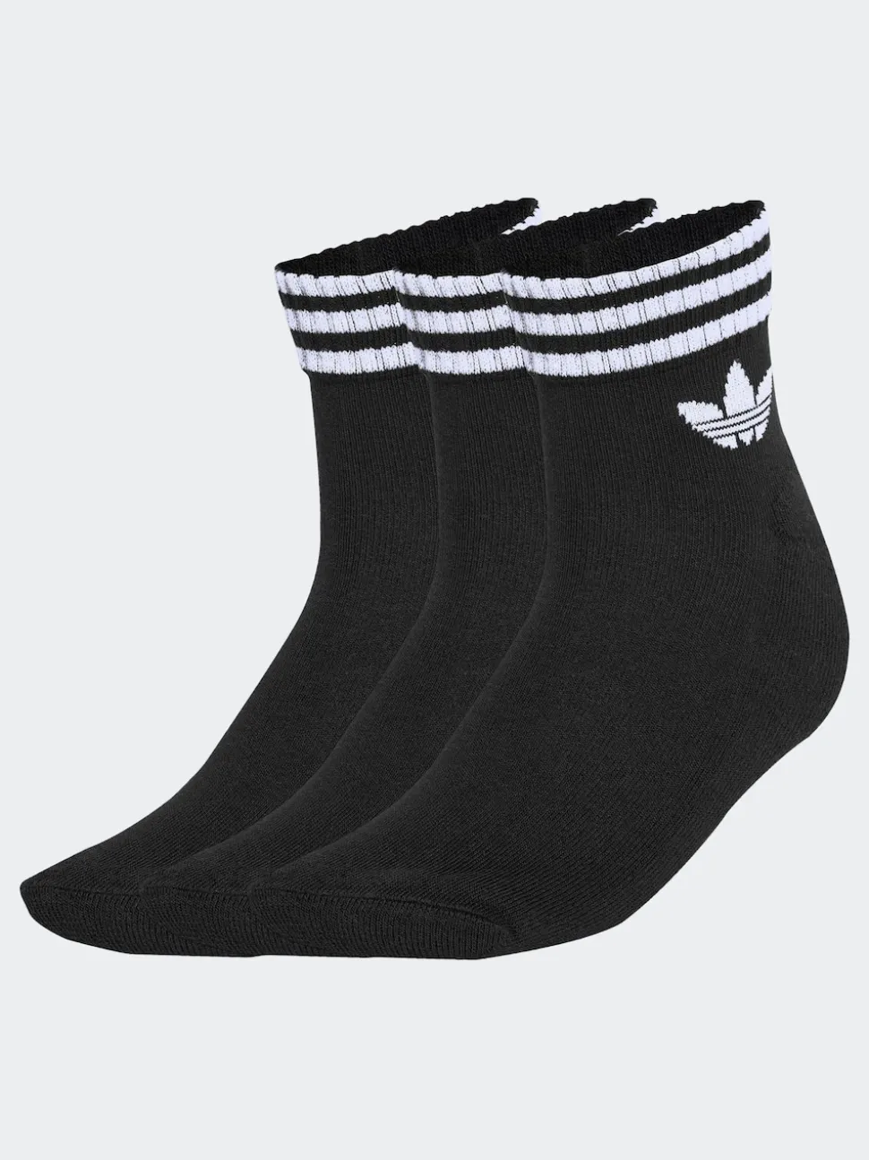 adidas Originals Black Ankle 3-Stripes Crew Socks 3 Pairs