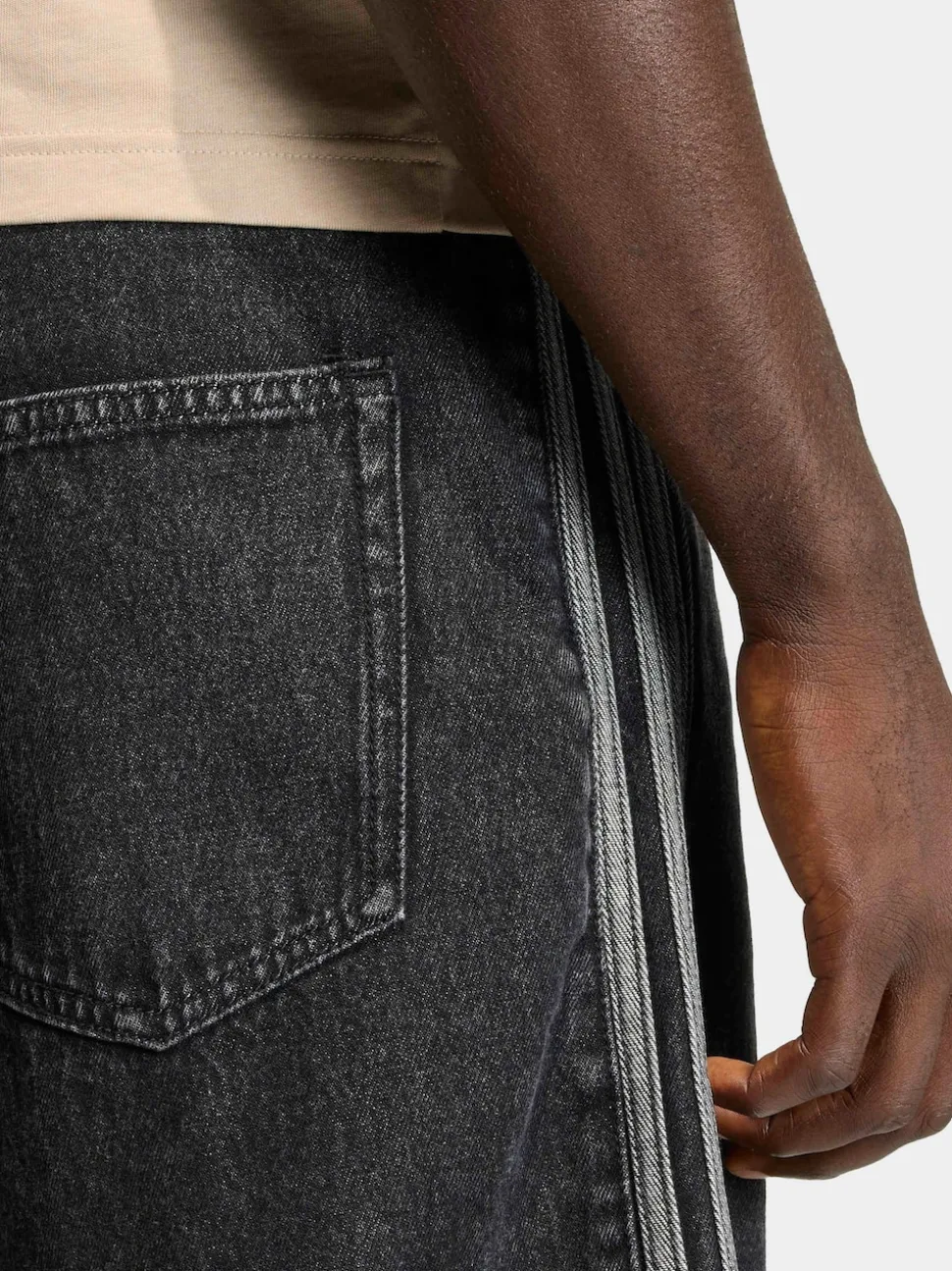 adidas Originals Black Firebird Adicolor Denim Shorts