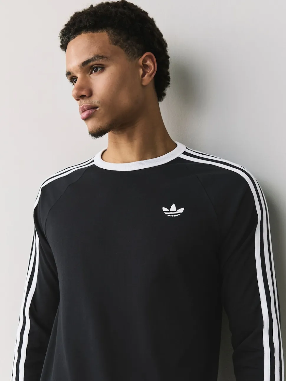 adidas Originals Black 3-Stripes LS T-Shirt