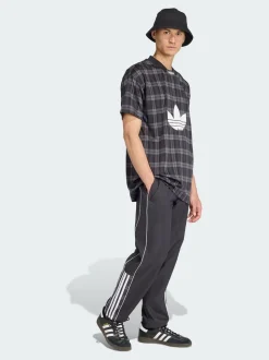 adidas Originals Black Tartan Loose Tracksuit Bottoms