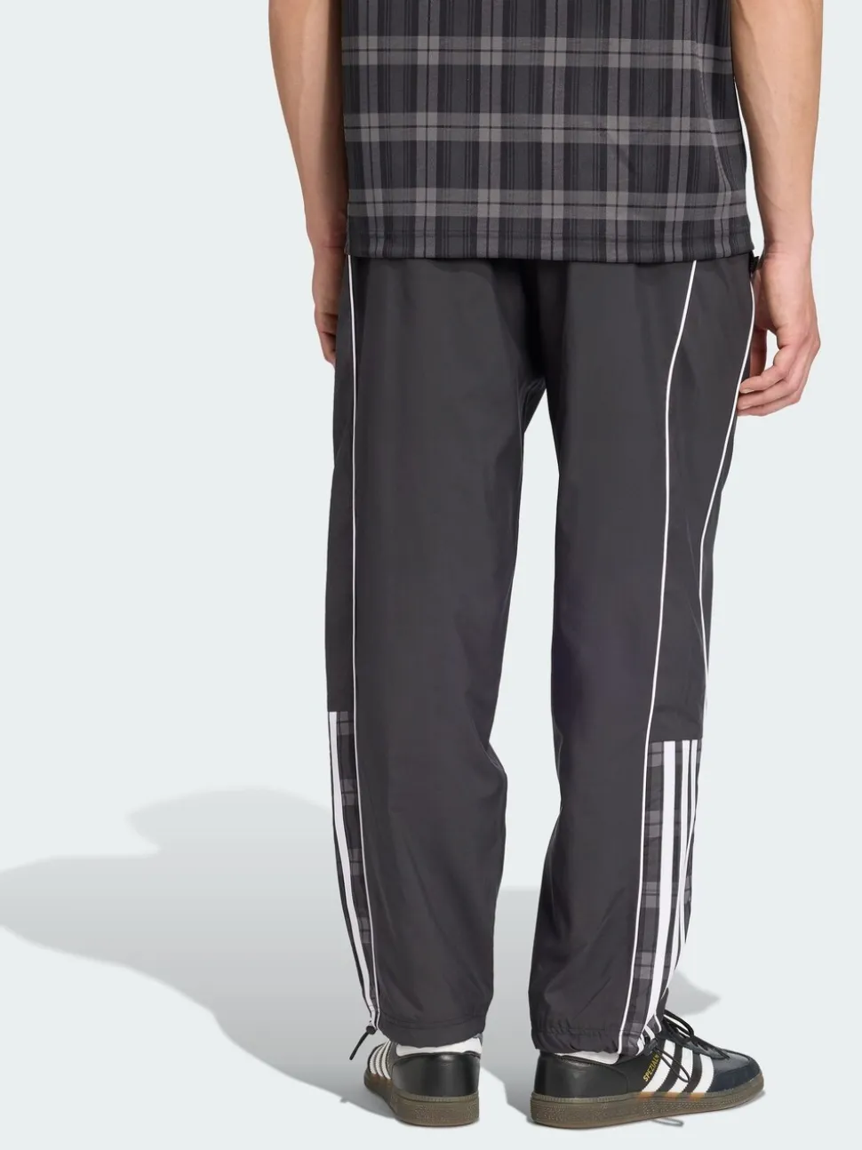 adidas Originals Black Tartan Loose Tracksuit Bottoms