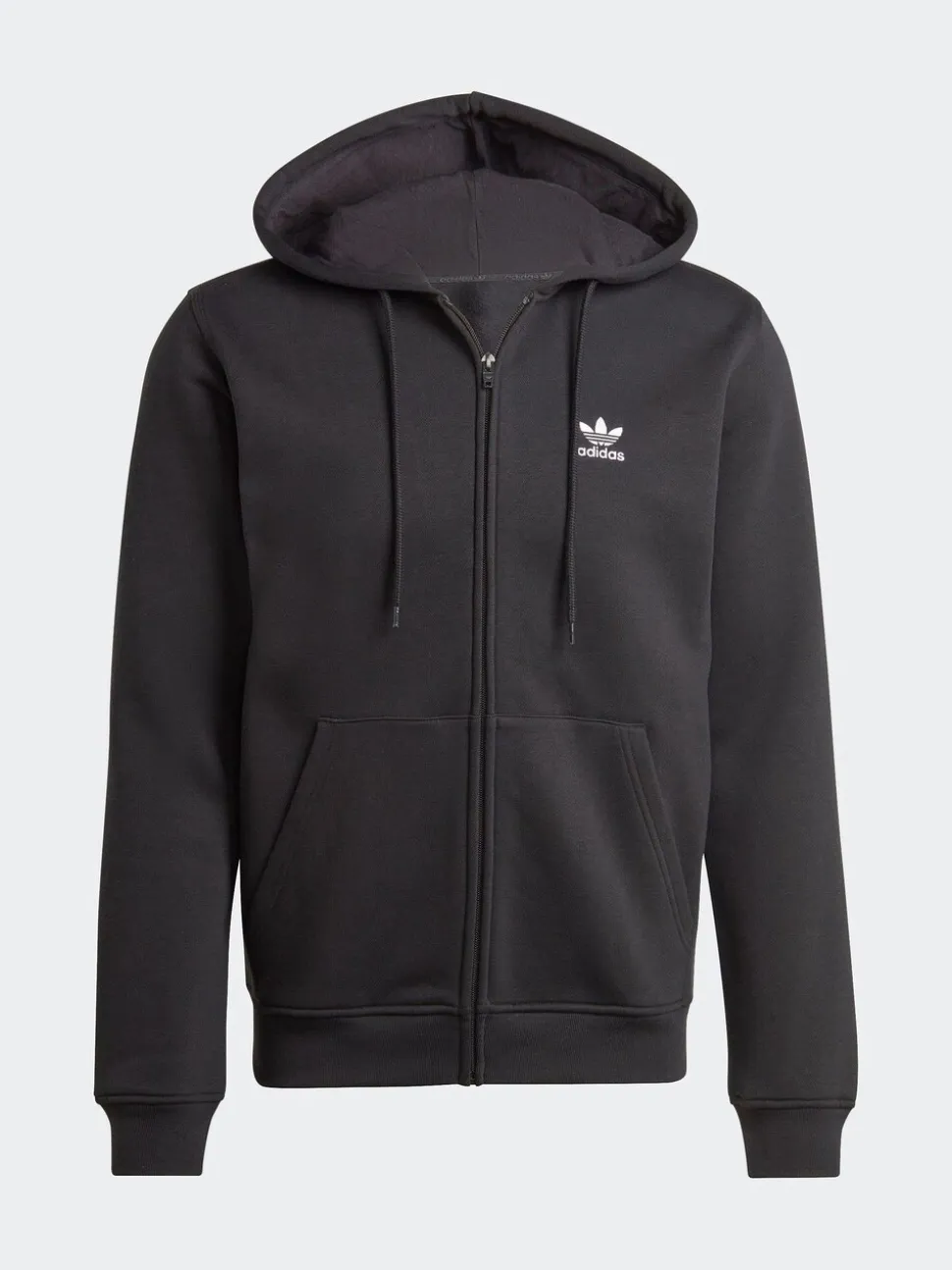 adidas Originals Black Trefoil Essentials Full-Zip Hoodie