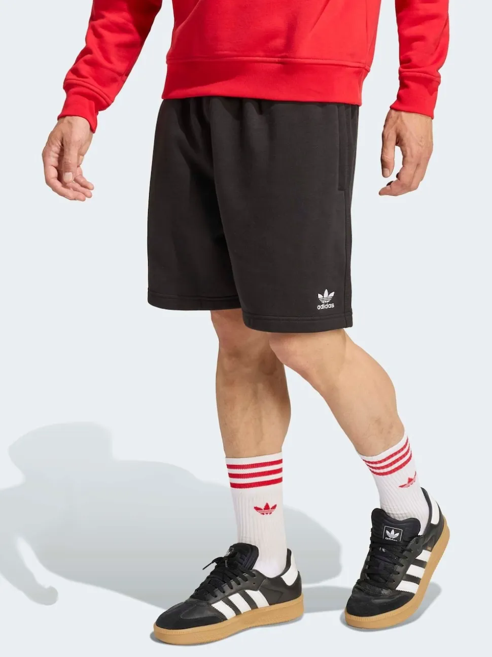 adidas originals Black Trefoil Essentials 7 Inch Fleece Shorts