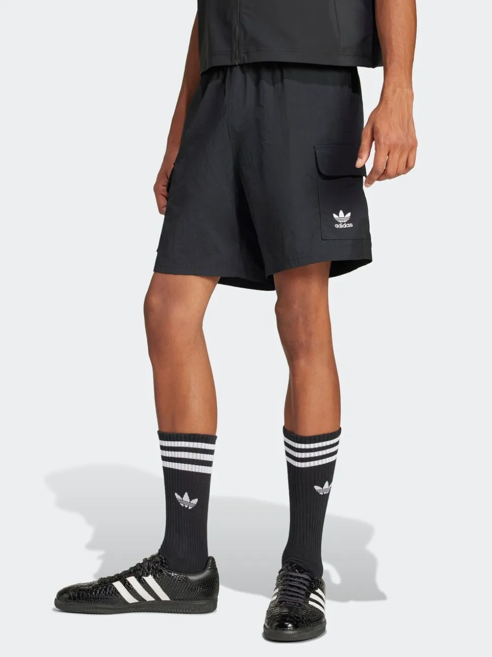 adidas Originals Black Trefoil Essentials Woven Cargo Shorts