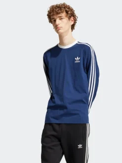 adidas Originals Blue Adicolor Classics 3-Stripes LS T-Shirt