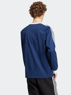 adidas Originals Blue Adicolor Classics 3-Stripes LS T-Shirt