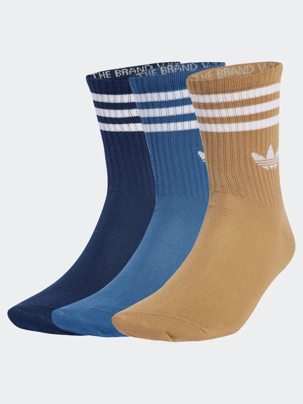 adidas Originals Blue Crew 3-Stripes Crew Socks 3 Pairs