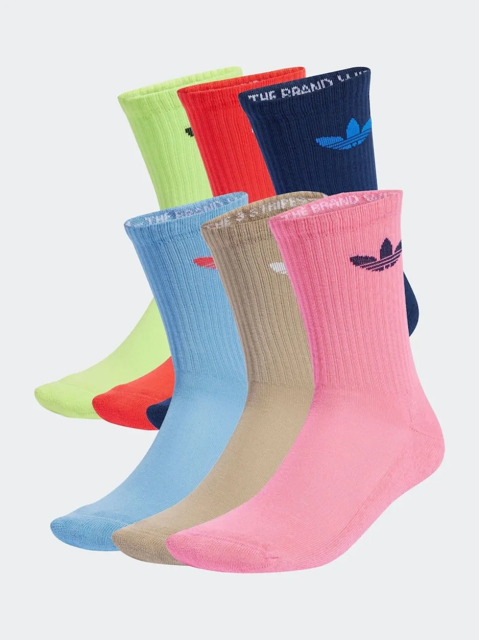 adidas Originals Blue Trefoil Crew Socks 6 Pack
