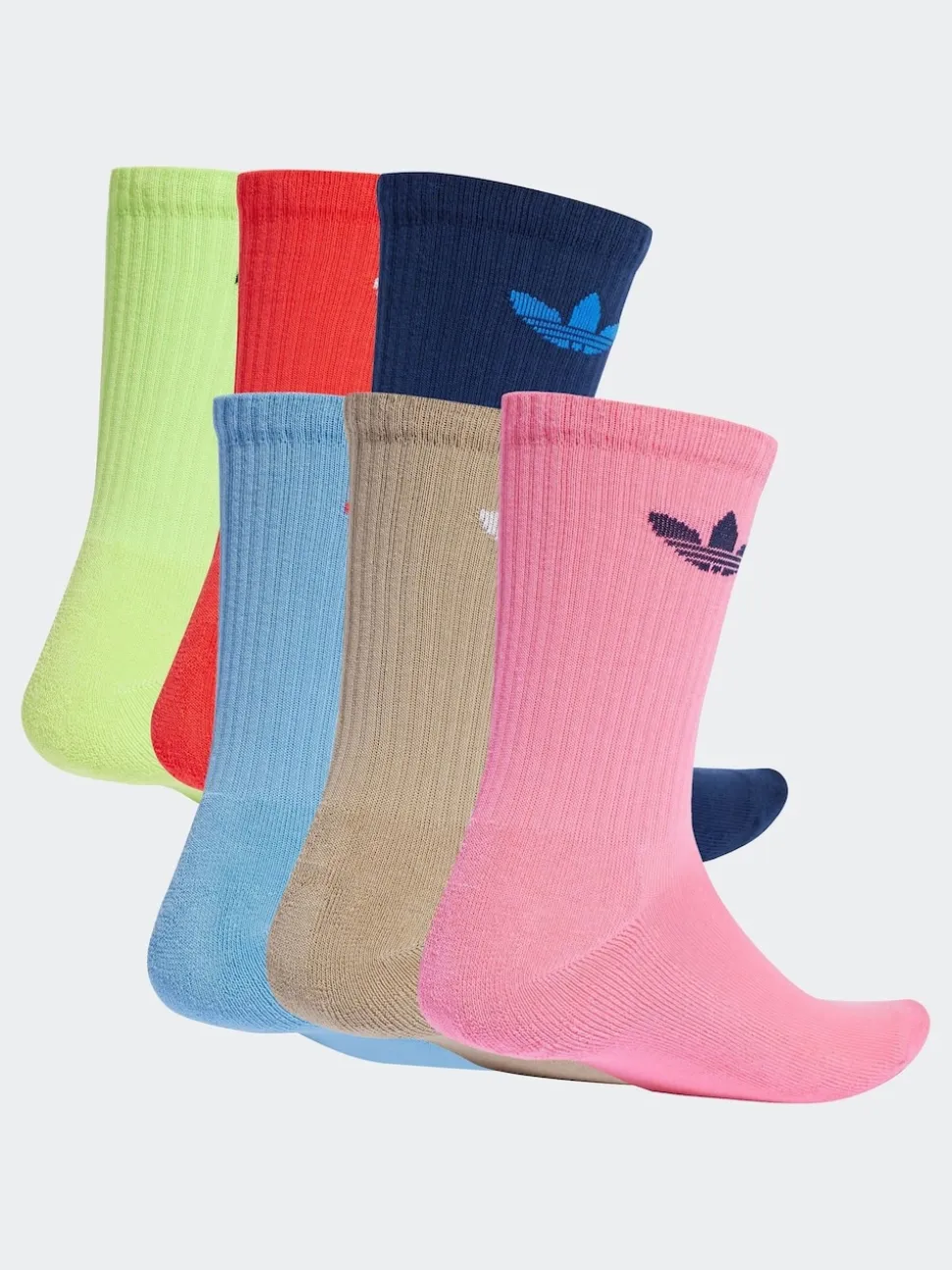 adidas Originals Blue Trefoil Crew Socks 6 Pack