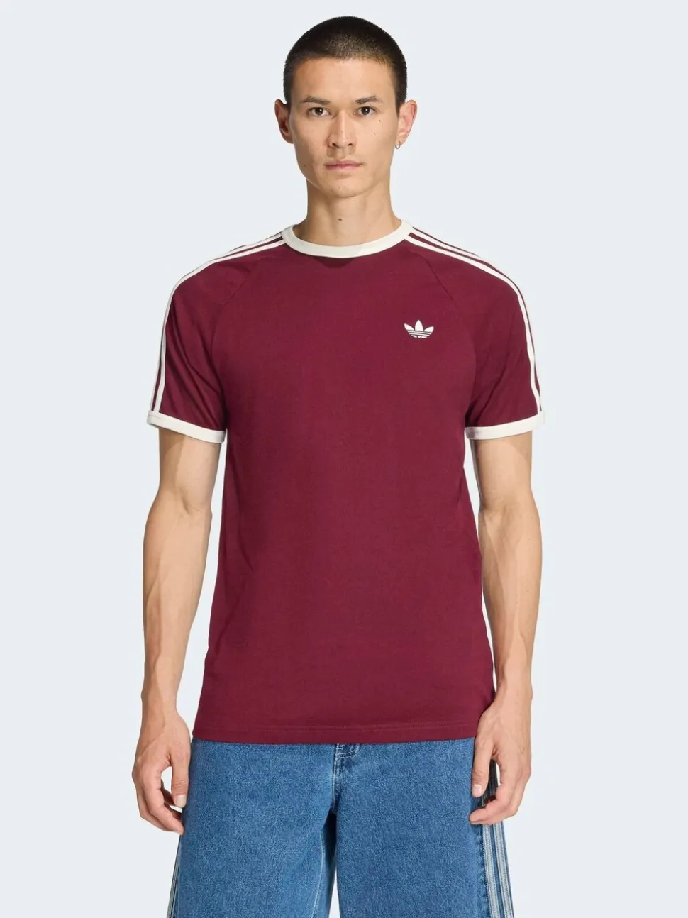 adidas Originals Burgundy 3 Stripes T-Shirt