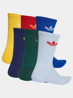 adidas Originals Light Blue Trefoil Crew Socks 6 Pack