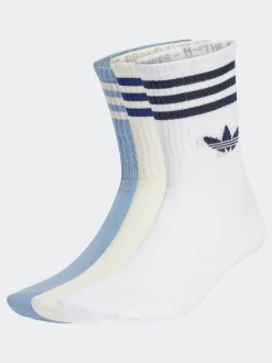 adidas Originals Light White Crew 3-Stripes Crew Socks 3 Pairs