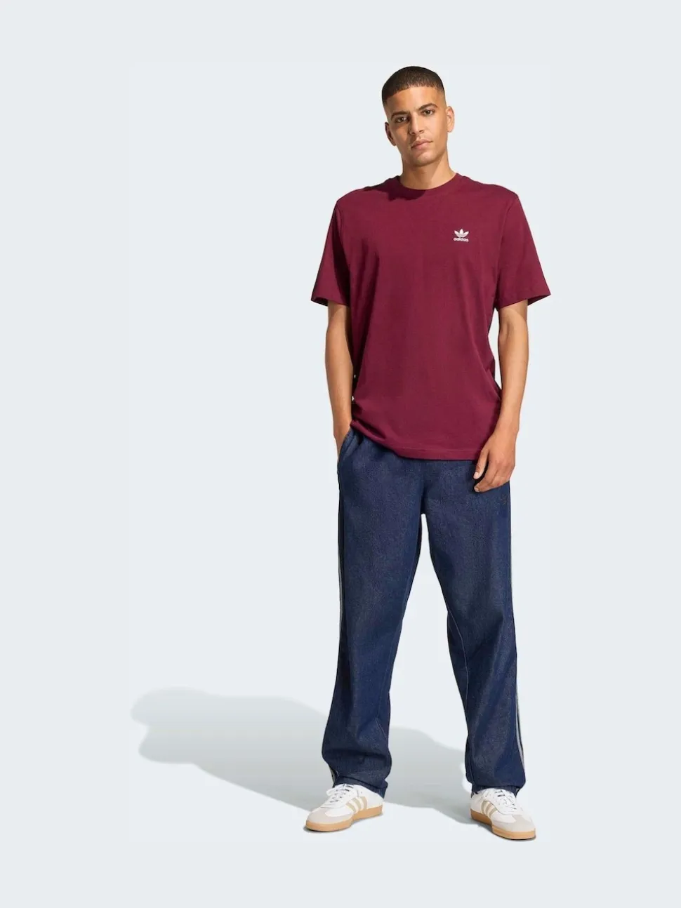 adidas Originals Maroon Red Essential Loose Short Sleeves T-Shirt