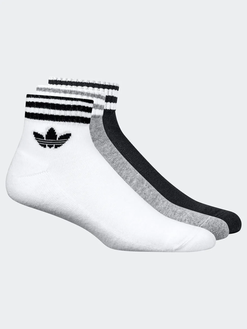 adidas Originals White Chrome Ankle 3-Stripes Crew Socks 3 Pairs