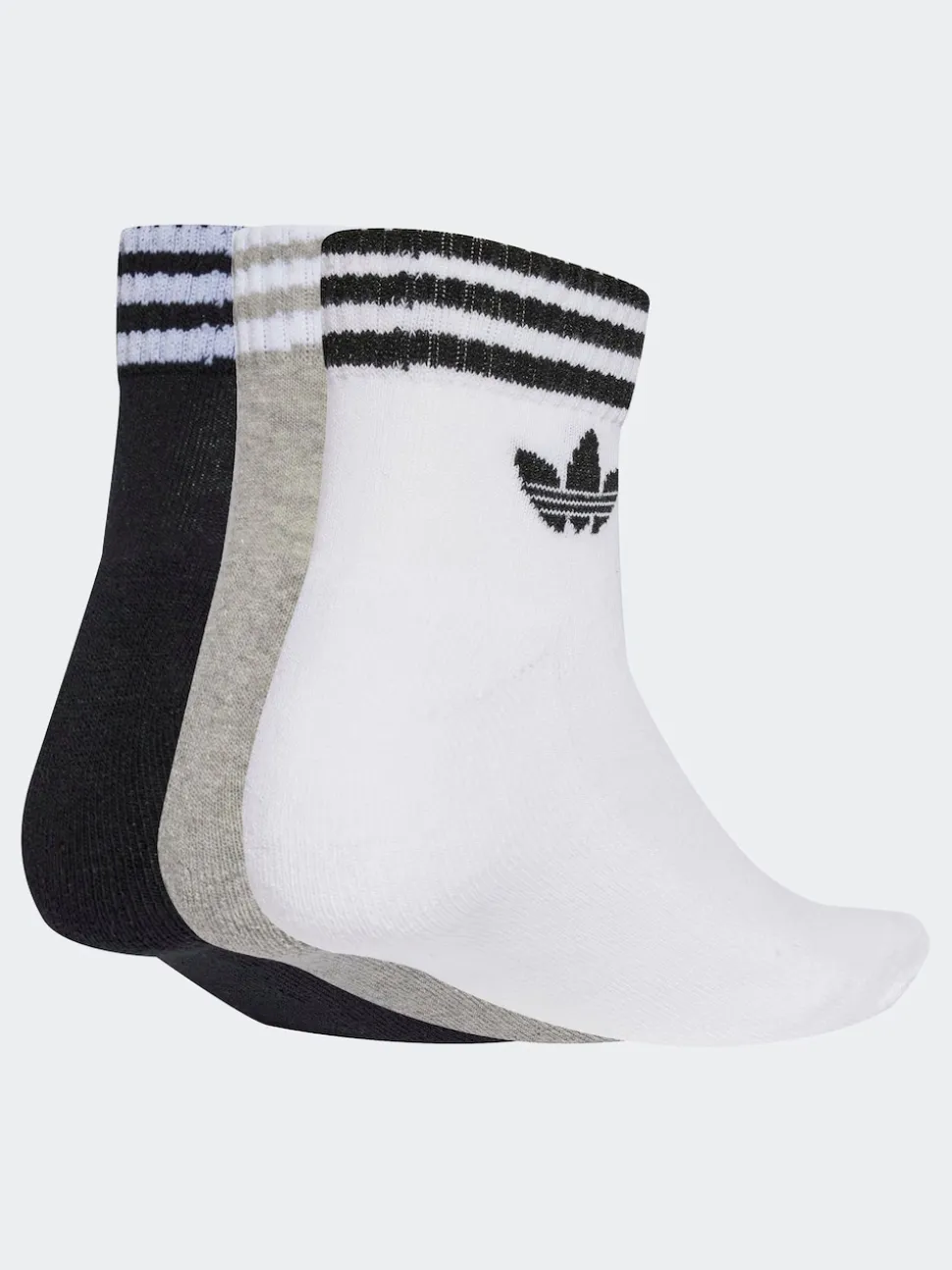 adidas Originals White Chrome Ankle 3-Stripes Crew Socks 3 Pairs