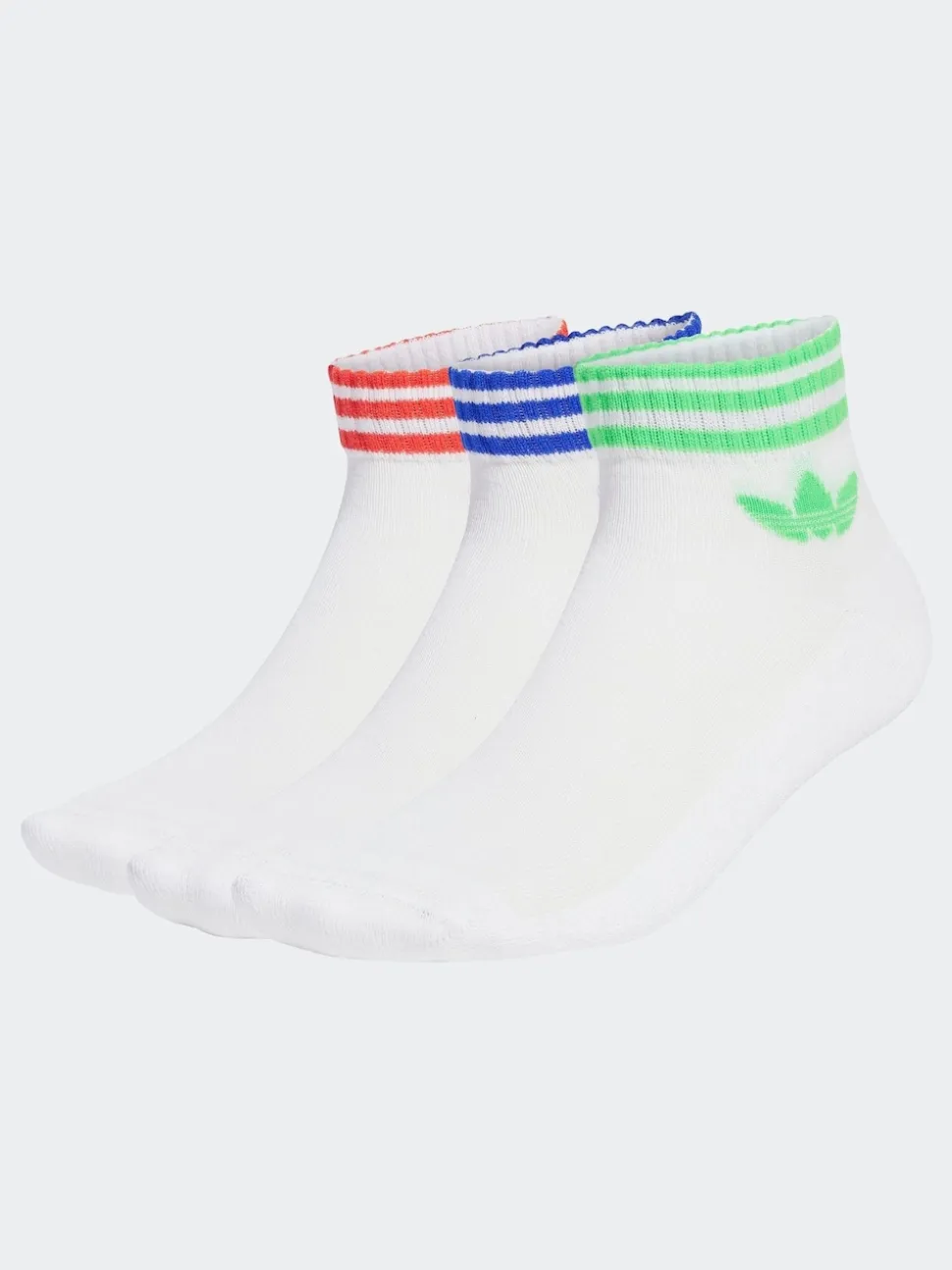 adidas Originals White Chrome Ankle Socks 3 Pack