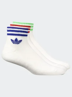 adidas Originals White Chrome Ankle Socks 3 Pack