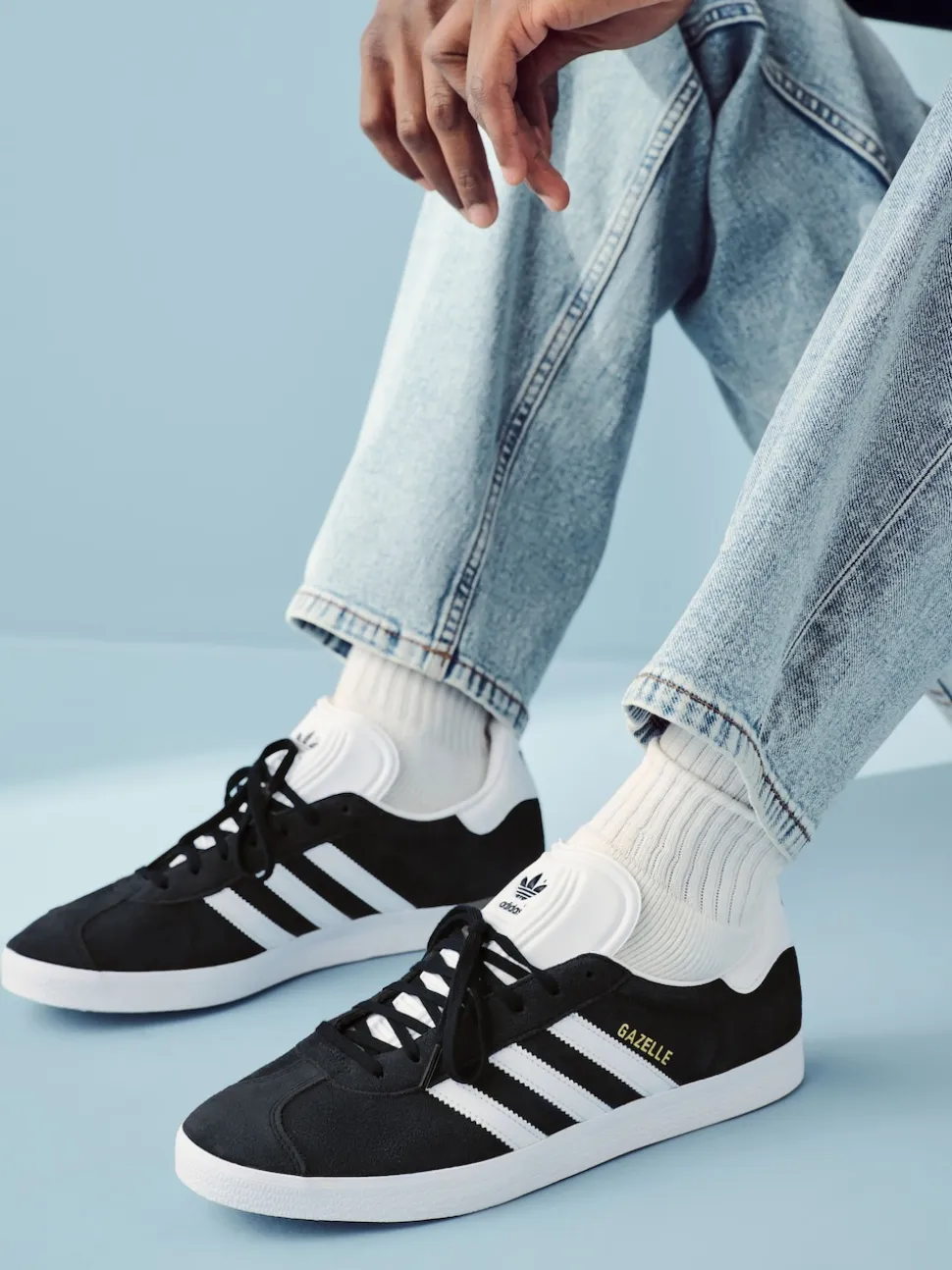 adidas Originals White/Black Gazelle Trainers