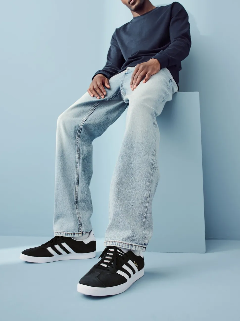adidas Originals White/Black Gazelle Trainers