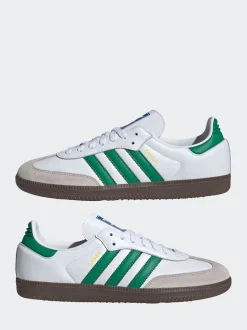 adidas Originals White/Green Samba Trainers