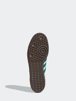 adidas Originals White/Green Samba Trainers