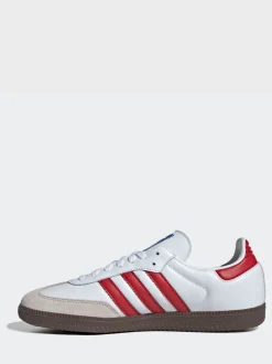 adidas Originals White/Red Samba Trainers