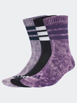 adidas Purple Stonewash Crew Socks 3 Pack