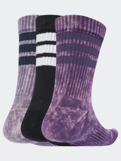 adidas Purple Stonewash Crew Socks 3 Pack