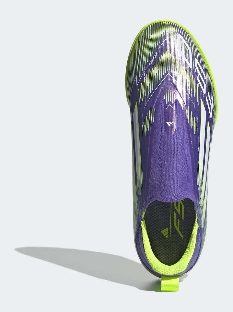 adidas Purple/Lime Kids F50 League Laceless Turf Boots