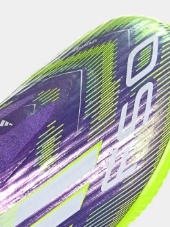 adidas Purple/Lime Kids F50 League Laceless Turf Boots